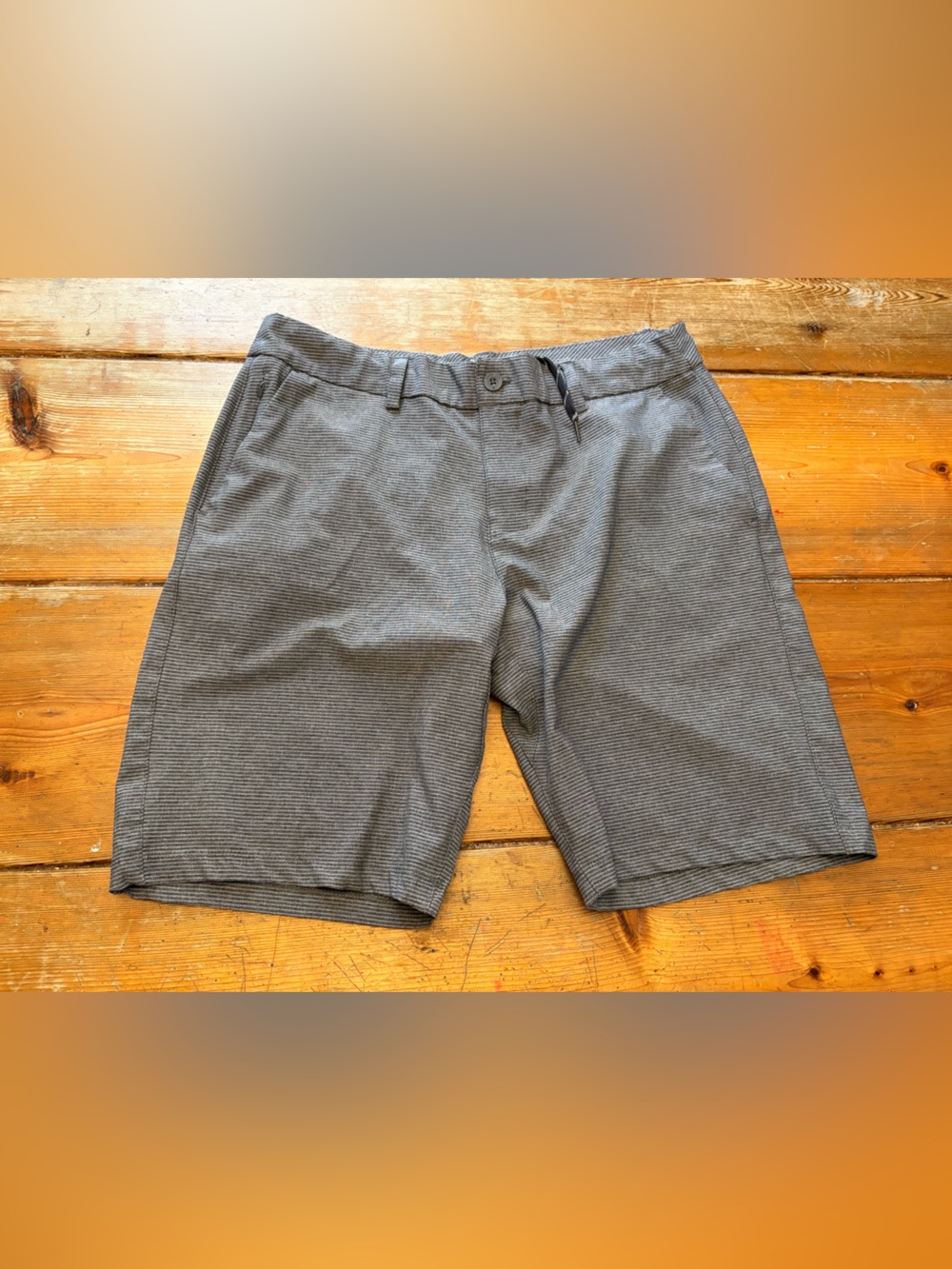 Hang Ten Men's Heather Charcoal Shorts Size 36 Stretch Flat Front